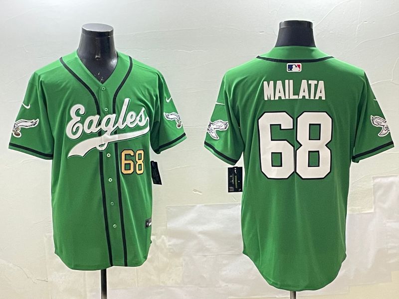 Men Philadelphia Eagles #68 Mailata Green three generations Jointly Name 2025 Nike Limited NFL Jersey style 14